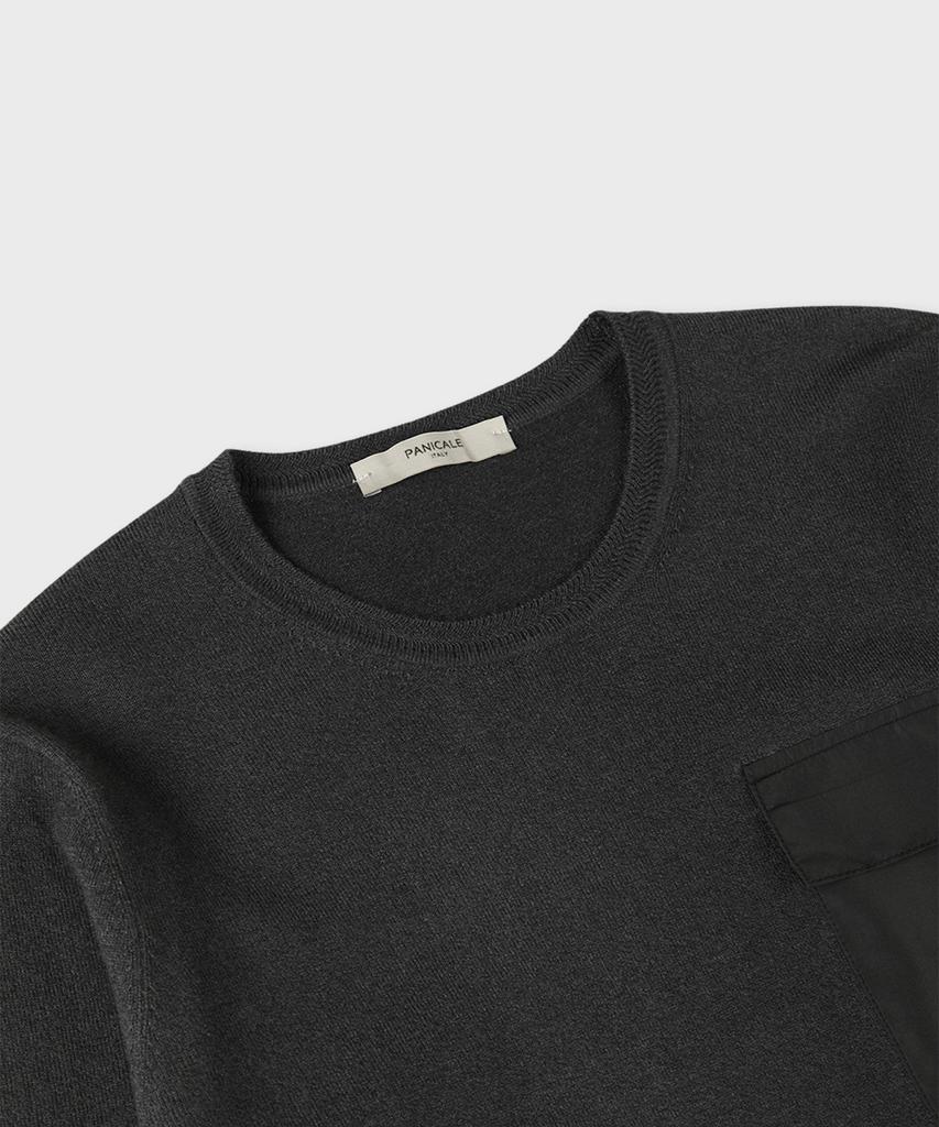 PANICALE Dark Gray Unisex Slim Fit Soft Pocket Knit