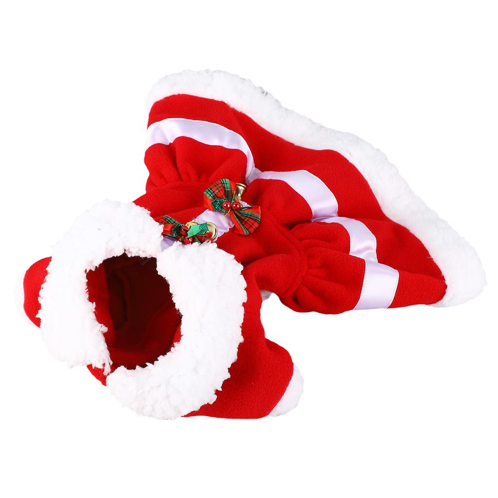 Dog Christmas Dress Doll Collar Thickening Comfortable Warm Cute Puppy Holiday Dress Costume with