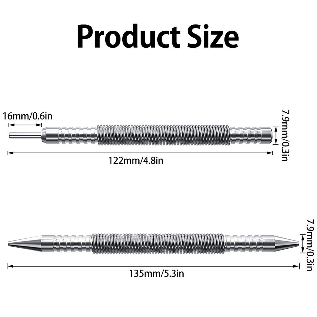 Spring Tool Hammerless Nail Set Center Pin Punch Spring Loaded Marking Carpenter Woodworking Drill Bit Door Pin Removal Tool