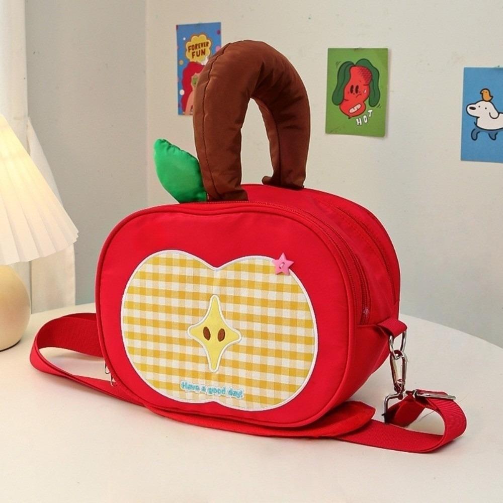Handle Fruit Plaid Makeup Bag Storage Travel Cosmetic Container  Data Cable Storage