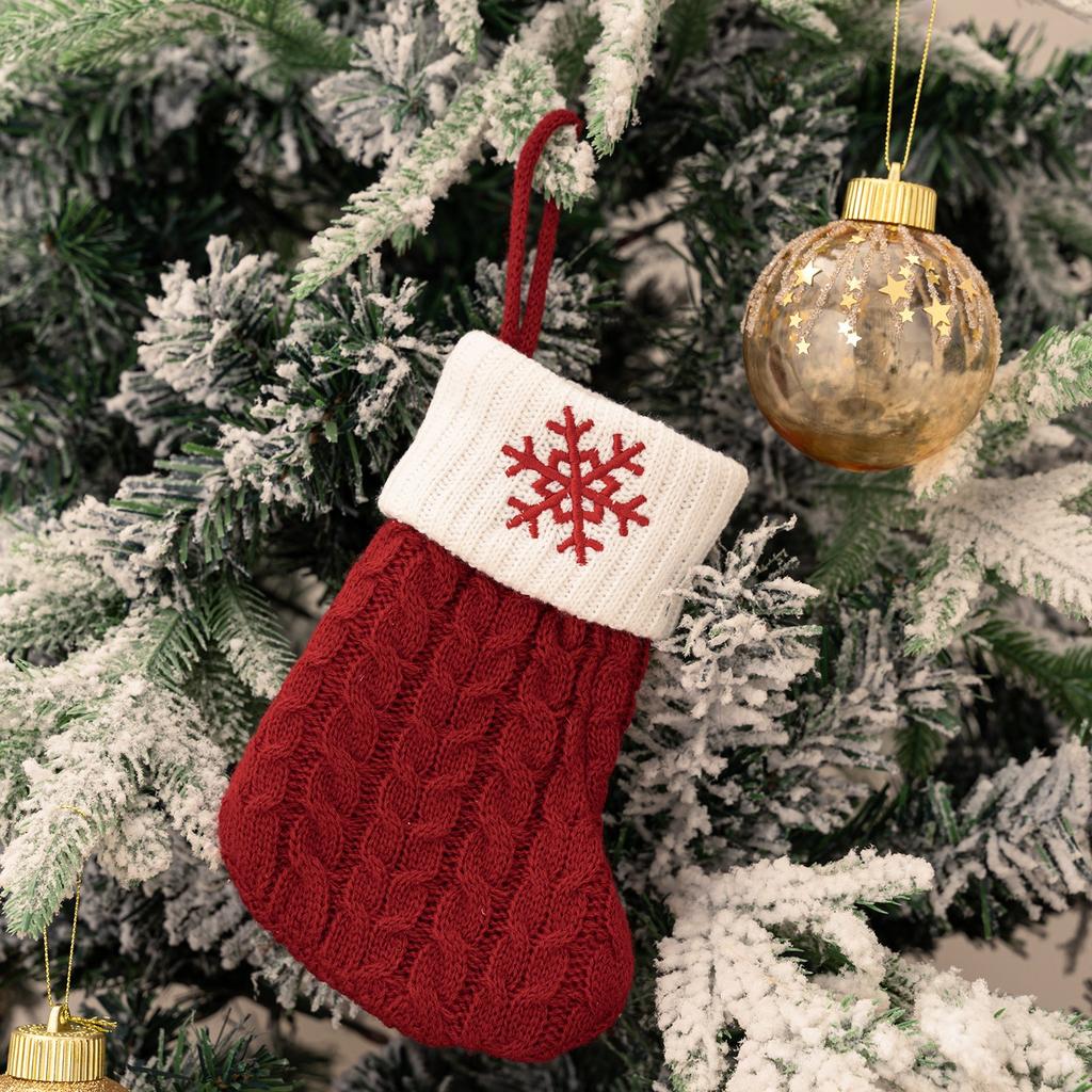 1Pcs Christmas Decoration Socks Hanging Xmas Tree Pendant for Home Decor New Year 2025 Navidad Gift Bag Ornament Accessories