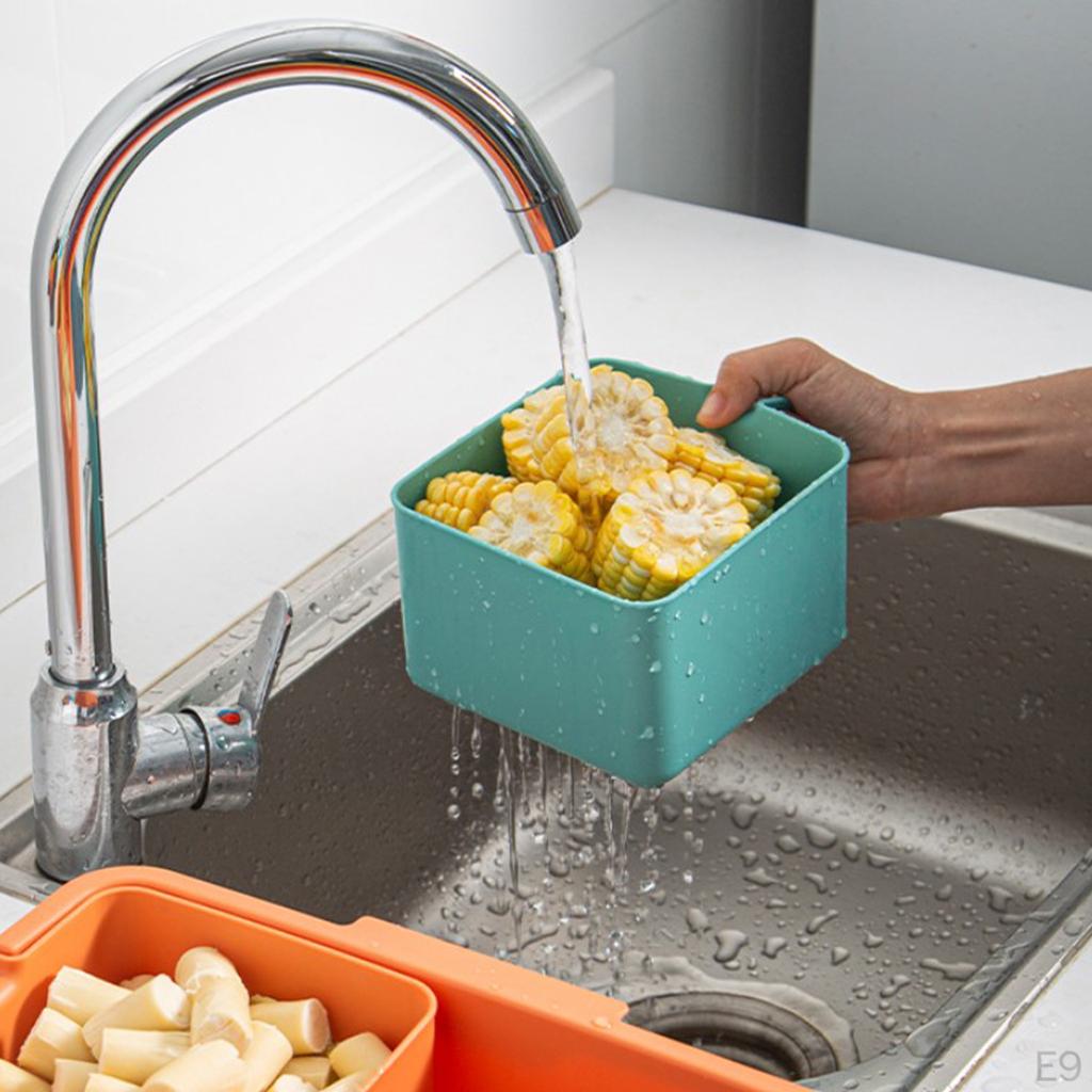 Drain Basket Kitchen Strainer Multifunction Washing Strainer, Double Layered for Fruits