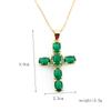 Stainless Steel Waterproof Gold Color Cubic Zirconia Cross Pendant Necklace for Women Fashion Vintage Jewelry Christmas Gift