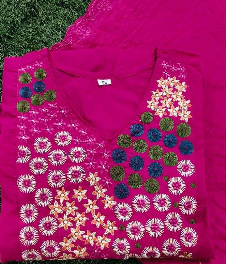 Women Indian Pakistani Kurta Pant Dupatta Set Bollywood Top Tunic Kurti Salwar Kameez Dress