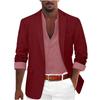 Giacca da abito casual da uomo in misto lino color cachi chiaro