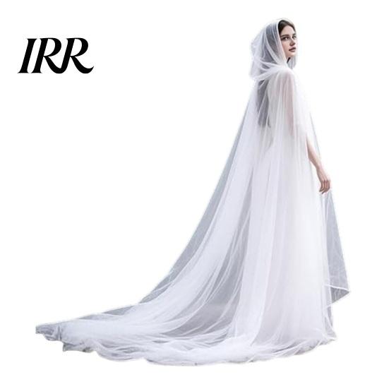 Hooded Mesh Cloak for Adults, 2 Layer Sheer Tulle Cape, Halloween Gothic Witch Queen Cosplay Costume Renaissance Accessories Grim Reaper