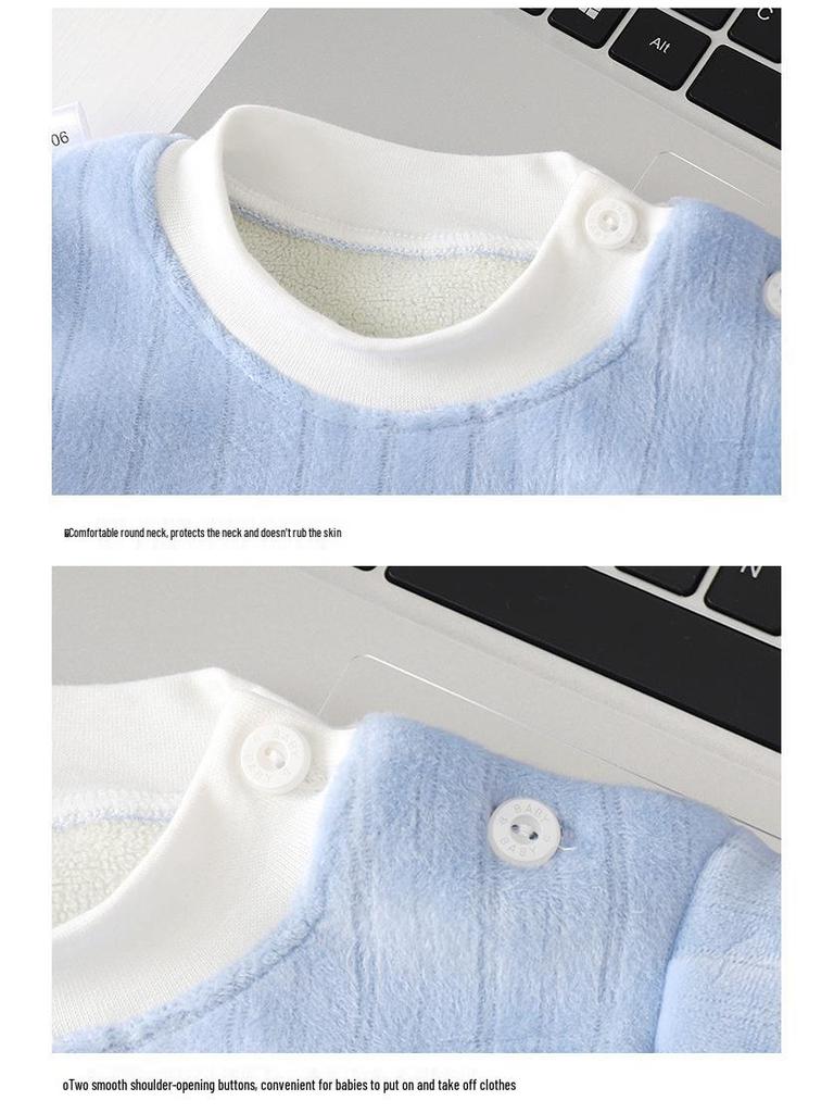 Children's Warm Velvet Underwear Set - Boys & Girls Autumn/Winter Pajamas