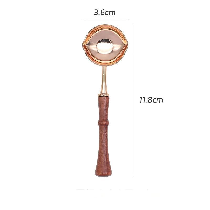 Two Diversion Port Wax Seal Spoon Sealing Spoon With Wooden Handel Wax Sealing Stamp Melting Spoon Wax Seal Warmer Wax Seal
