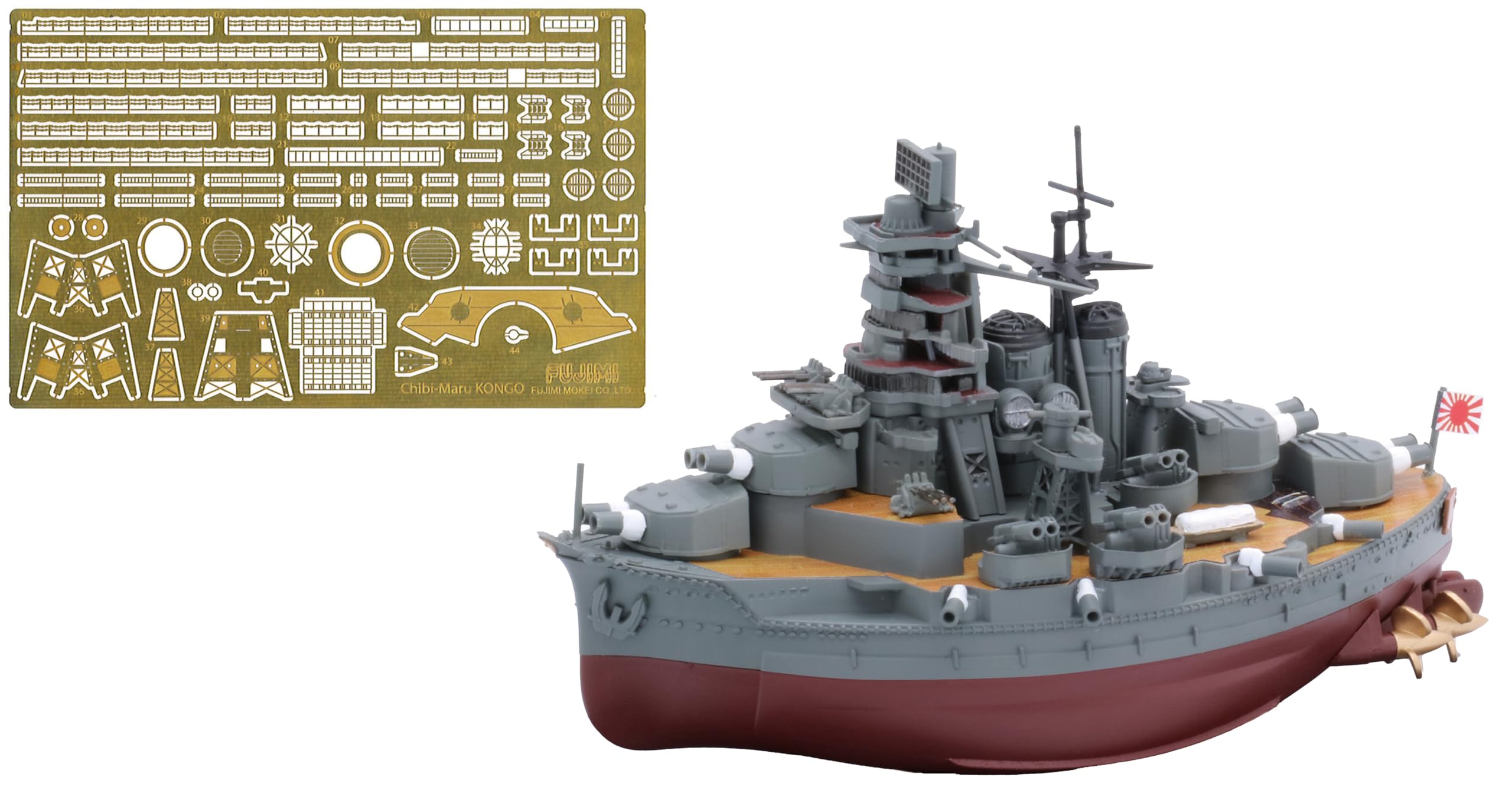 Chibimaru Fleet Series Chibimaru Fleet Kongo Plastic Model Kit No.3 EX-1 (with photo-etched parts) серый