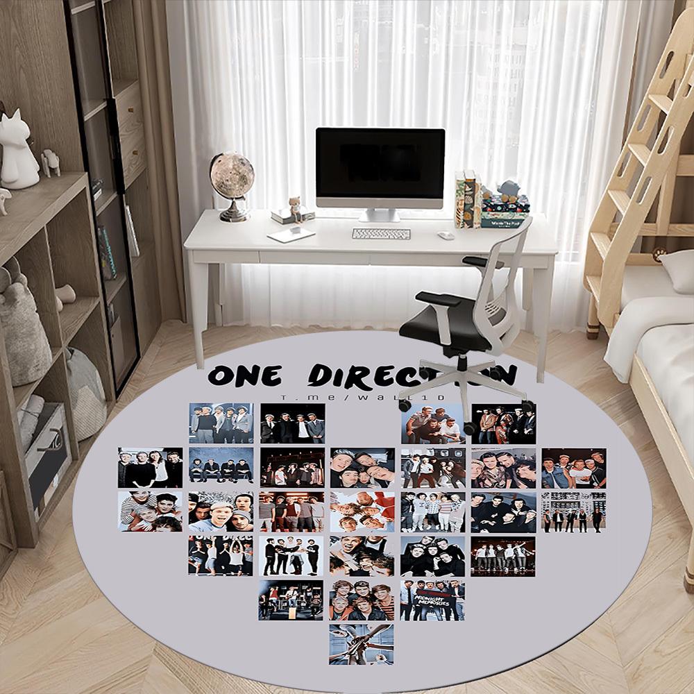 1pz Tappeto Rotondo Ufficio One Direction, Tappetino da Interno Adatto per Ufficio, Sotto Sedie da Ufficio Camera da Letto Soggiorno Decorazioni per la Casa, Decorazione Stanza