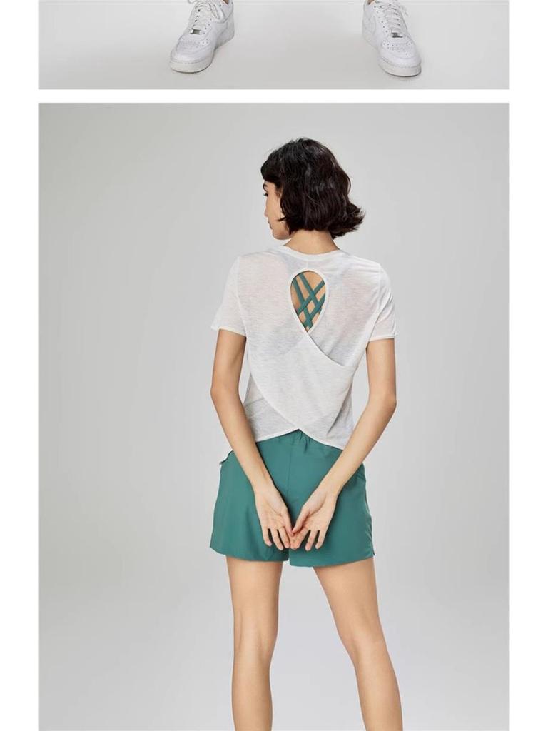 ALO Yoga Noord-Amerika Korte Mouw Mesh Losse Pasvorm Yoga Shirt.