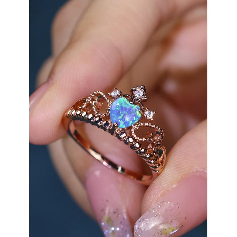 Wih rose gold heart-shaped Orbo crown ring is fresh and sweet. no. 6