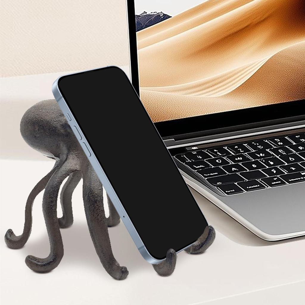 Retro Tier Handyhalter Kreative Dekorative Oktopus Statue für Bücherregal Wohnzimmer Büro Schreibtisch Dekoration Souvenir Geschenk