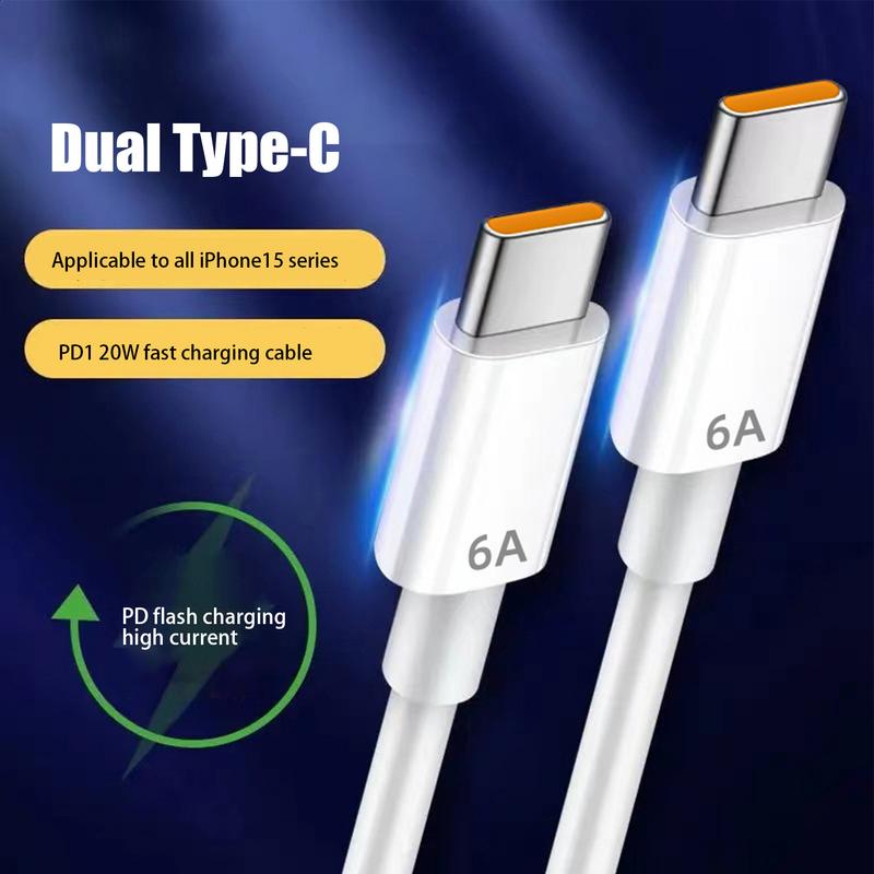USB C Fast Charging Cable 120W Type C To C Cable Fast Charge 1M Duals Type-C Interfaces Charger Cable Thickened Charging Wire