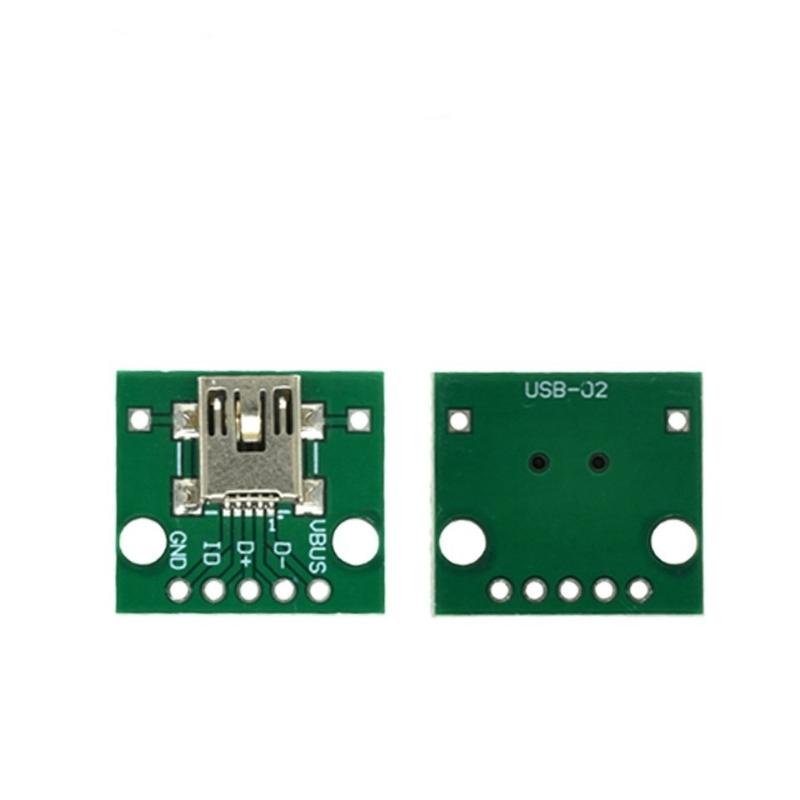 10Pcs/Lot MICRO MINI5P Type-c USB USB2.0 To Dip Female B-type Square Interface Printer Mike PCB Converter Adapter Breakout Board