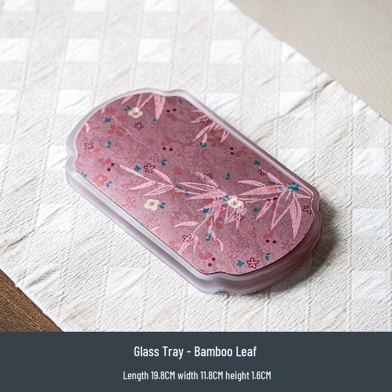 Red Raindrop Chinese Glazed Tea Tray