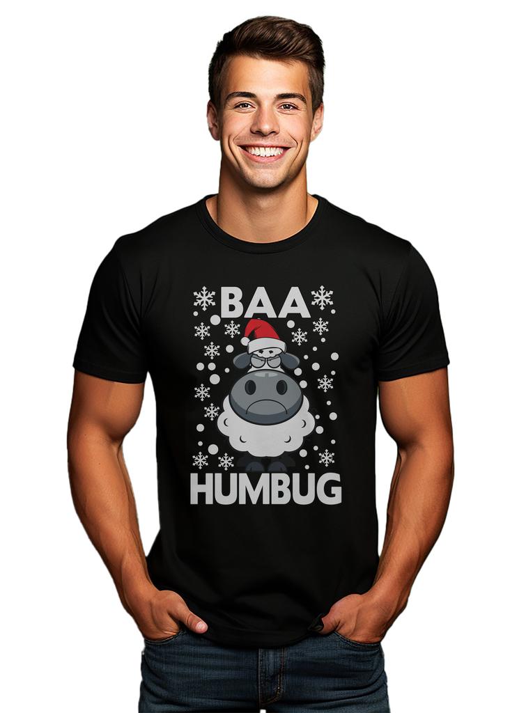 PrintBar Baa Humbug Xmas T-shirt and Festive cotton t-shirt