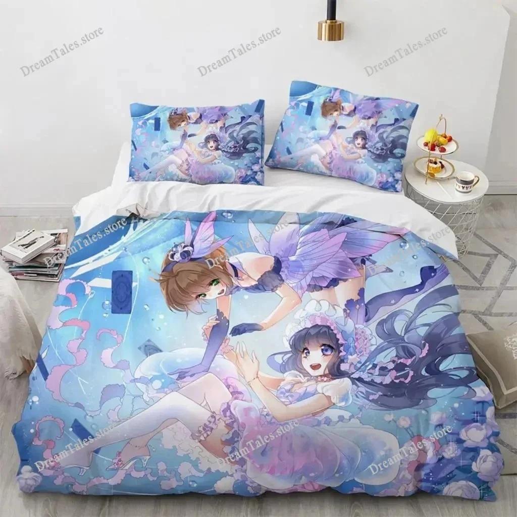 3D Printed Anime Cardcaptor Sakura Bedding Set Boys Girls Twin Queen Size Duvet Cover Pillowcase Bed Kids Adult Home Textile741