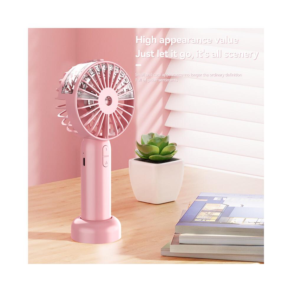 (Grün) Mini18 Drei Geschwindigkeiten Leiser Sommer Kühlventilator Nano-Spray Mini Handventilator