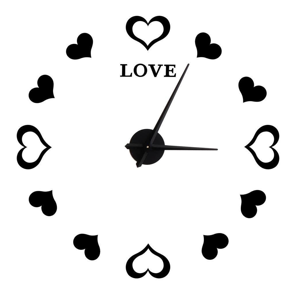 Innovative DIY Wanduhr Acryl Spiegeloberfläche Wandaufkleber Uhr für HeimdekorationSchwarz