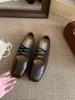 French Flat-soled Retro Brown Mary Jane Evening Shoes Single Shoes Women's Shoes 2025 Spring Soft-soled Black Commuter Shoes