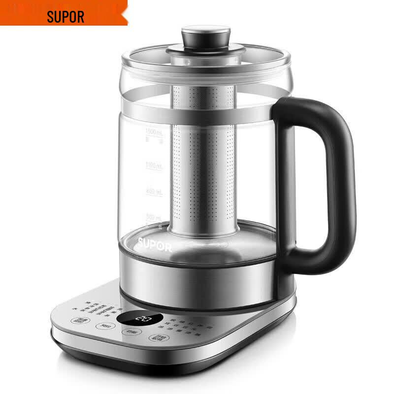 Supor 1.5L Multi-Function Glass Health Pot CN plug (adapter included)