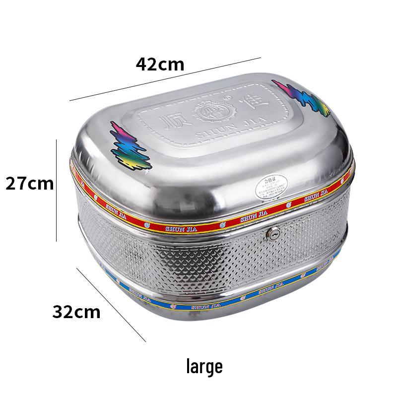 Premium Stainless Steel Motorcycle Tail Box with Thickened Screw Fixing