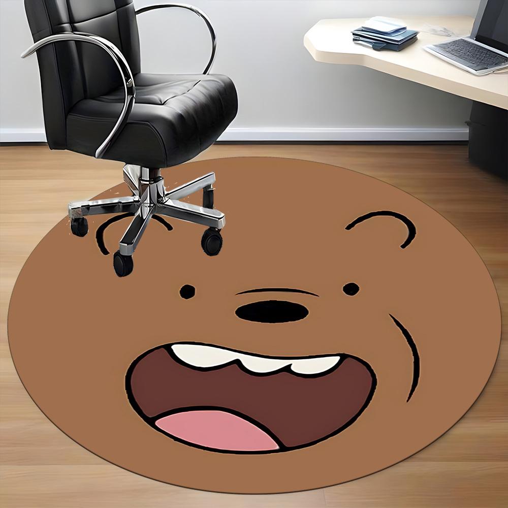 1pc We Bare Bears Office Round Area Rug, Under Office Chairs Bedroom Living Room Home Decor, Room Decoa1022135