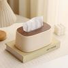 Auto Lift Spring Tissue Dispenser, Lovely Cream Box Cover with Wooden Lid, Perfect for Bathroom, Bedroom & Living Room Use