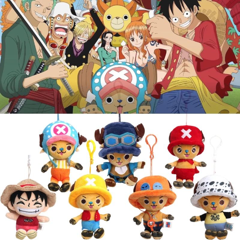 Authentischer One Piece Plüschanhänger, Niedlicher und weicher Cartoon-Charakter-Schlüsselanhänger