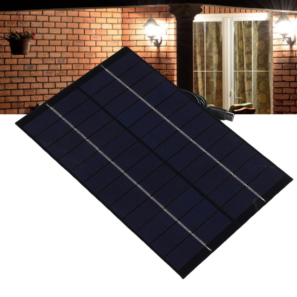 Solar Panel, 4.2W Polycrystalline Silicon Outdoor Solar with USB C for , Security Cameras and Camping