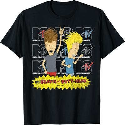 Tricou MTV Beavis and Butt-Head cu Logo-uri Rock