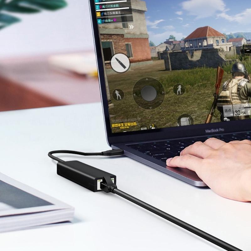 TypeC/USB3.0 to Broadband RJ45 Ethernet Card Converter Network Connection For Desktop, Laptop, Mobilephones