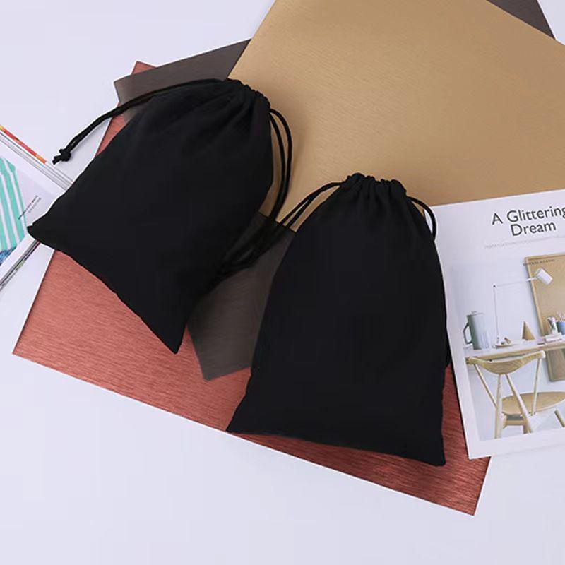 Black Velvet Jewelry Storage Drawstring Bag for Jewelry and Earphones