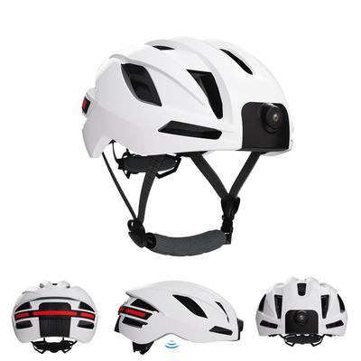 Fahrradhelm mit BT Smart Riding Helm mit 1080P Kamera und Rücklichtern Universell Verstellbare Motorradhelme für