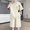Men'S Casual Sports Suit New Summer Two-Piece Set Ice Silk Short-Sleeve T-Shirt And Shorts For Men