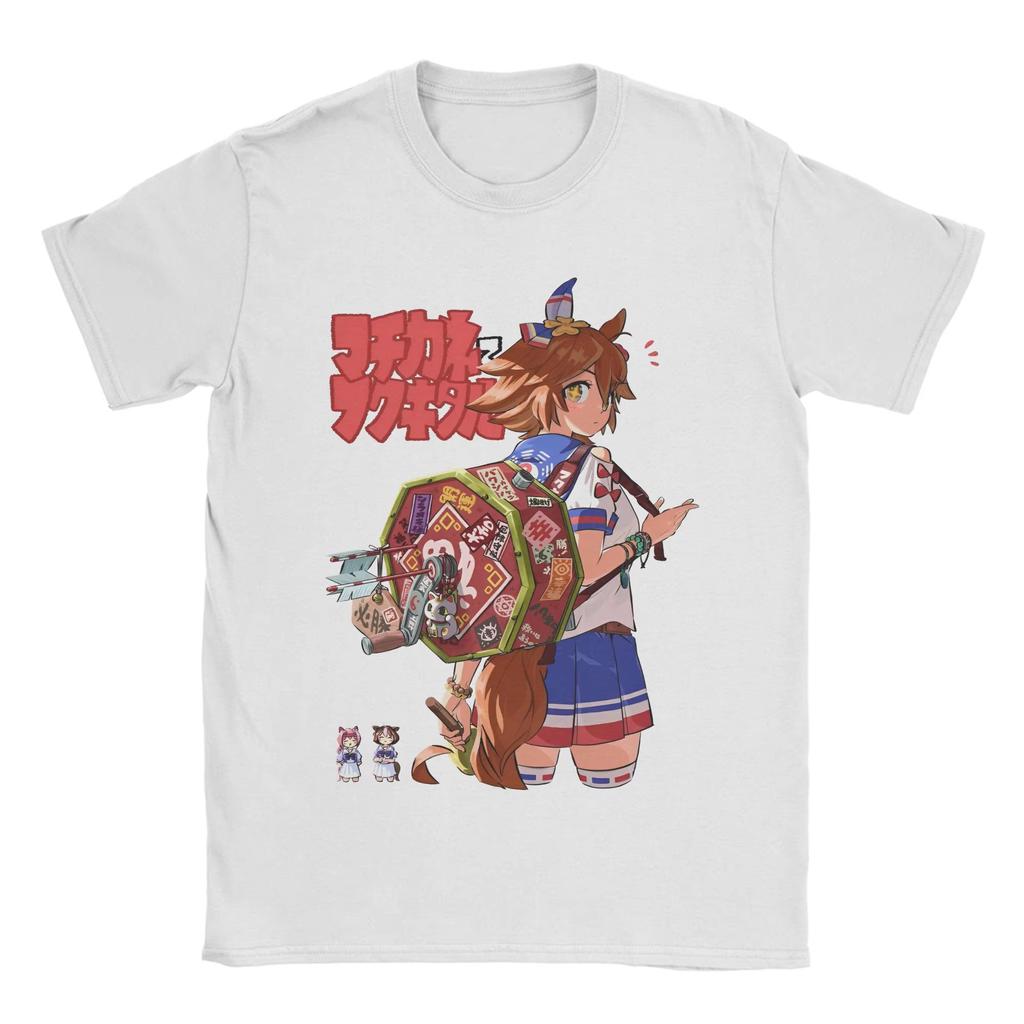 Beach Uma Musume Pretty Derby Amine Novelty T-Shirts Pure Cotton Tshirt for Mens Aesthetic Printed Short Sleeve Tees Anime
