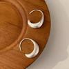 PANJBJ 925 Sterling Silver Earrings For Women Trendy Simple Open Round Jewelry Prevent Allergy Party Christmas Accessories
