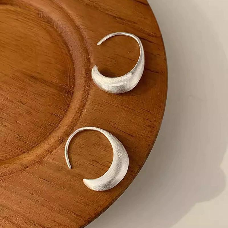 PANJBJ 925 Sterling Silver Earrings For Women Trendy Simple Open Round Jewelry Prevent Allergy Party Christmas Accessories