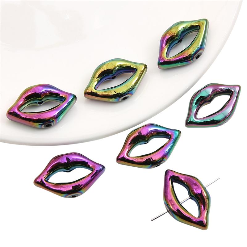 200Pcs Acrylic Beads Lip Charms Beads For DIY Bracelet Necklace Jewelry Making