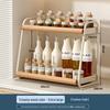 Double-Layer Kitchen Countertop Seasoning Rack for Oil, Salt, and Sauce Storage