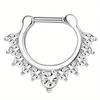 Drperfect Surgical Steel Septum Rings for Women Men Small Cute CZ Dangle Septum Nose Lip Helix Tragus Cartilage Piercing Zircon