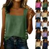 Dames Zomer Casual Mouwloos Shirt Zijknopen Losse Pasvorm Linnen Katoenmix Tanktop Comfortabel Ademend Lichtgewicht Vest