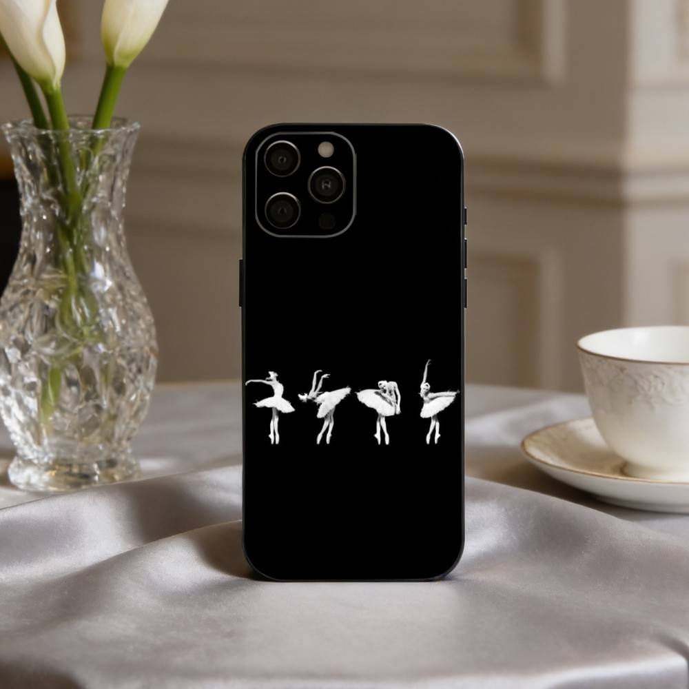 B-Ballerina Art B-Ballet Phone Case For iPhone 17,16,15,14,13,12,11 Plus,Pro Max,XS,Soft Silicone Black Cover