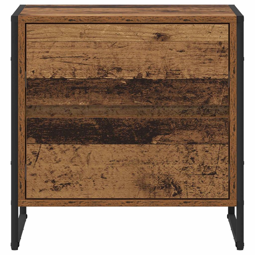 Nightstand Set of 2 Reclaimed Wood Look 50 X 39.5 X 50 Cm Engineered Wood