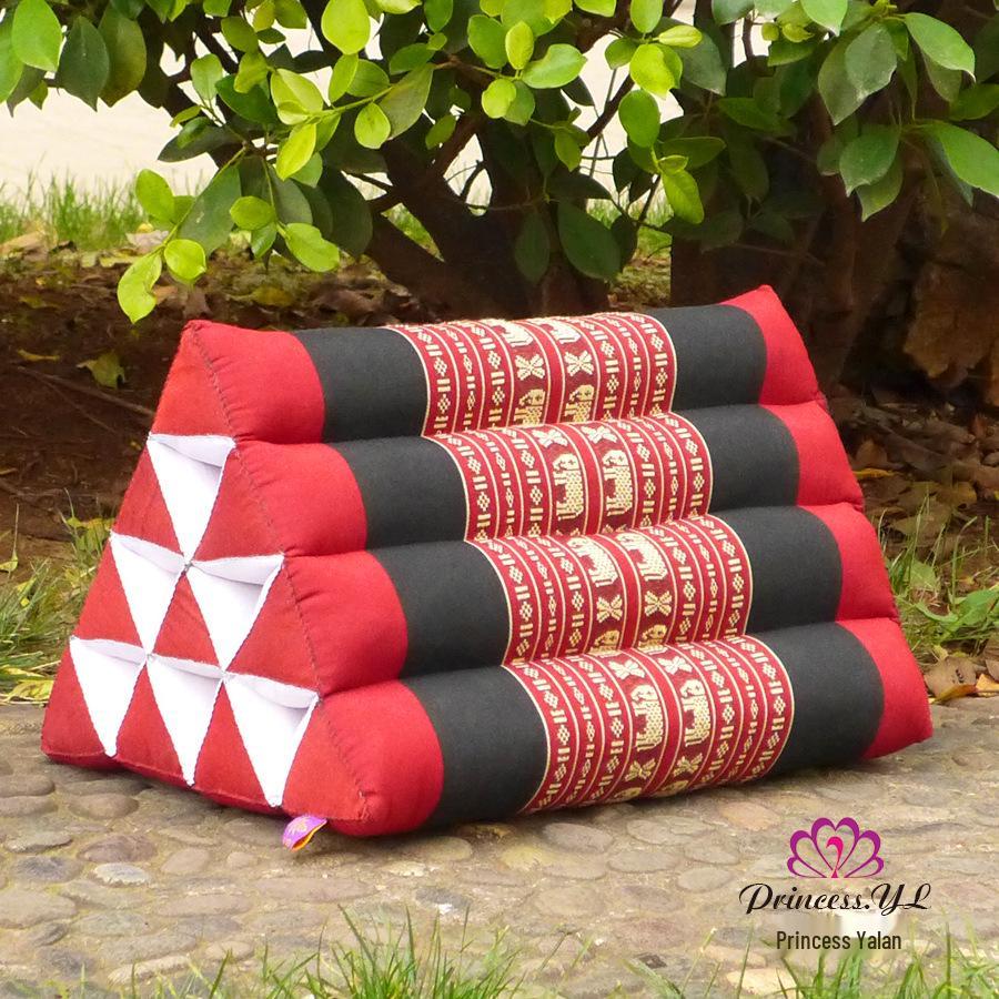 Thailand Triangle Tatami Cushion: Kapok Lumbar Pillow & Sofa Back Support.