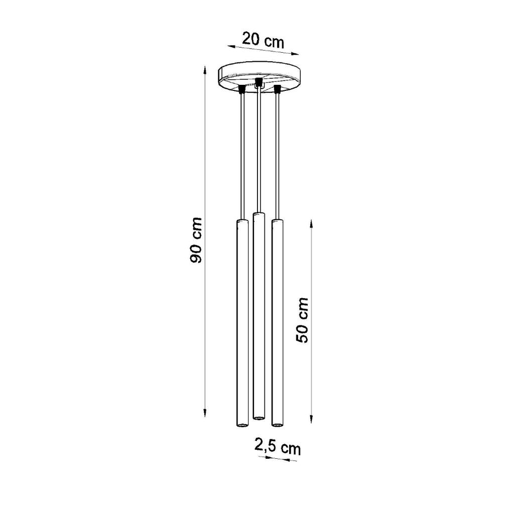Lampa Wisząca Pastelo 3 G9 Czarny Sollux Sl.0471