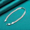Fashion 925 Silver Bracelet 6mm 18/19/20cm Flat Side Chain Lobster Clasp For Woman Man Wedding Engagement Jewelry Gift
