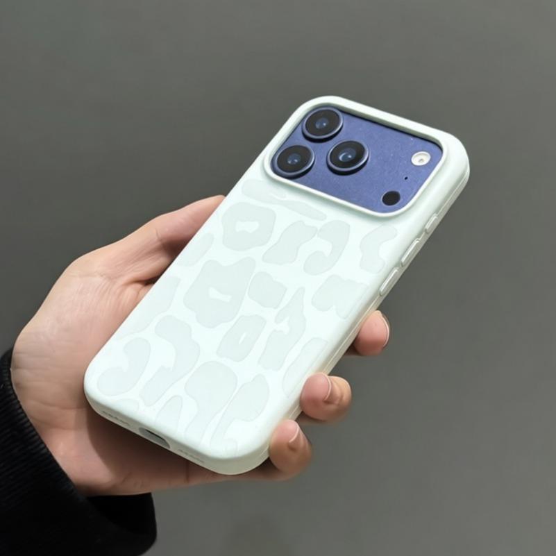 Ins Leopard Pattern Liquid Silicone Case For iPhone 17 11 12 13 14 15 16 Pro Max Plus Air Soft Camera Control Button Soft Cover