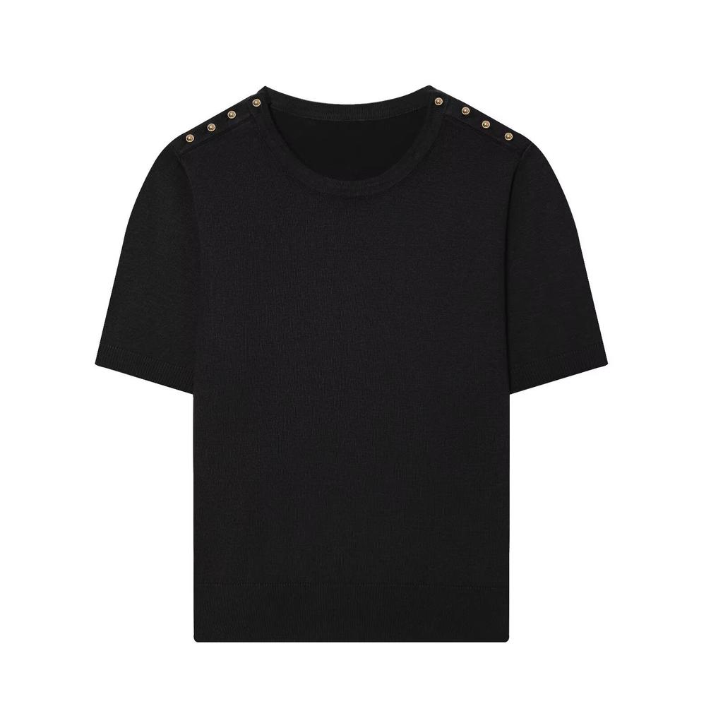 European and American Style, New Women's Clothing, Foreign Style, Fashionable and Fashionable Short-sleeved Knitted Sweater 8851008